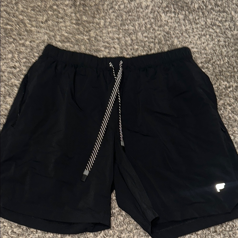 Fila Black Athletic Shorts with Elastic Waistband
